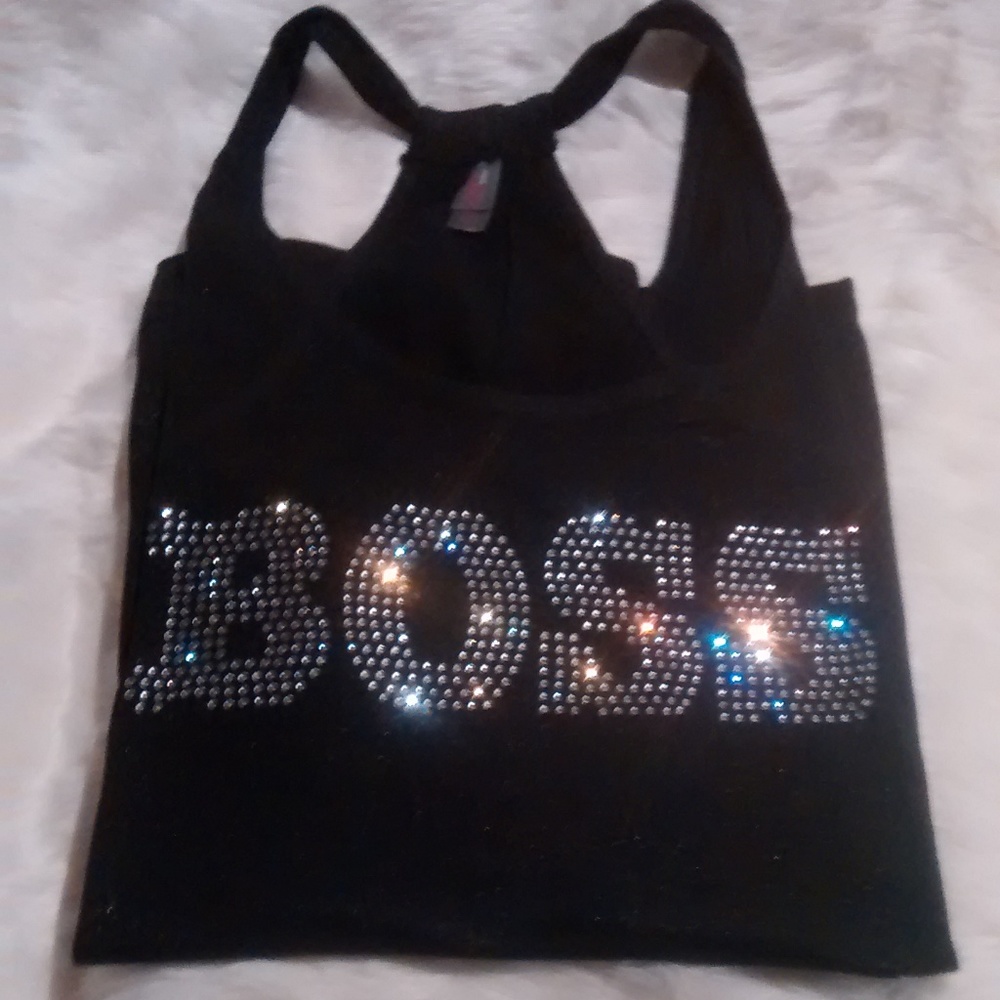 NWOT Bling Rhinestone Boss Shimmen Blind loose fit